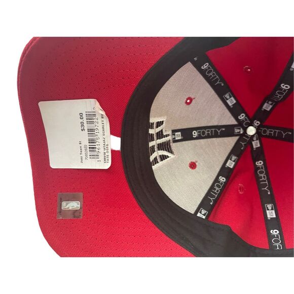 NWOT New Era Men's Utah Jazz Red Edition 9Forty Hook & Loop Adjustable Cap - Picture 2 of 12